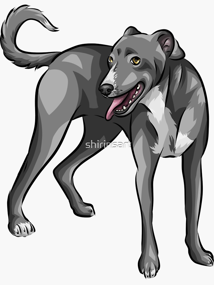 "Lurcher Cute Dog Art" Sticker for Sale by shirinsart Redbubble