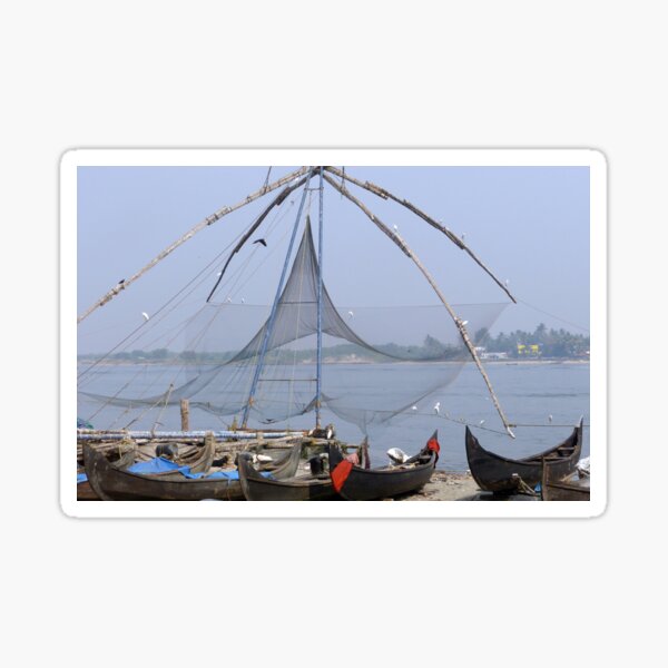 Chinese Fishing Nets Hanging In The Water At Sunset, Fort Kochi Wall Art,  Canvas Prints, Framed Prints, Wall Peels