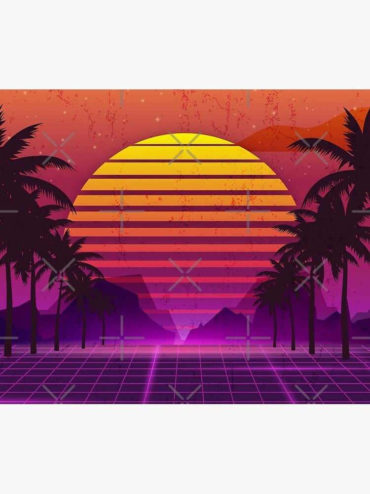 80's Palm Trees Sunset Vaporwave by MaiZephyr