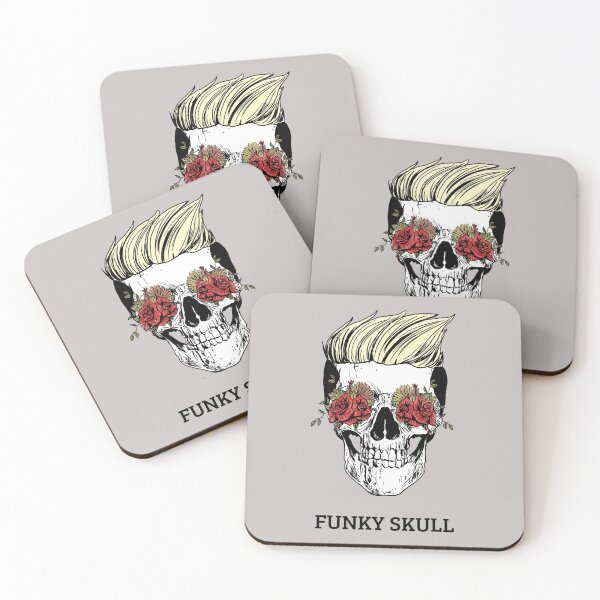 Item preview, Funky skull with flowery eyes designed and sold by Delicarte.