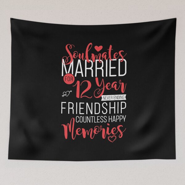 Item preview, Soulmates Married for 12 Year Never Ending Friendship Countless Happy Memories designed and sold by Orange Pieces.