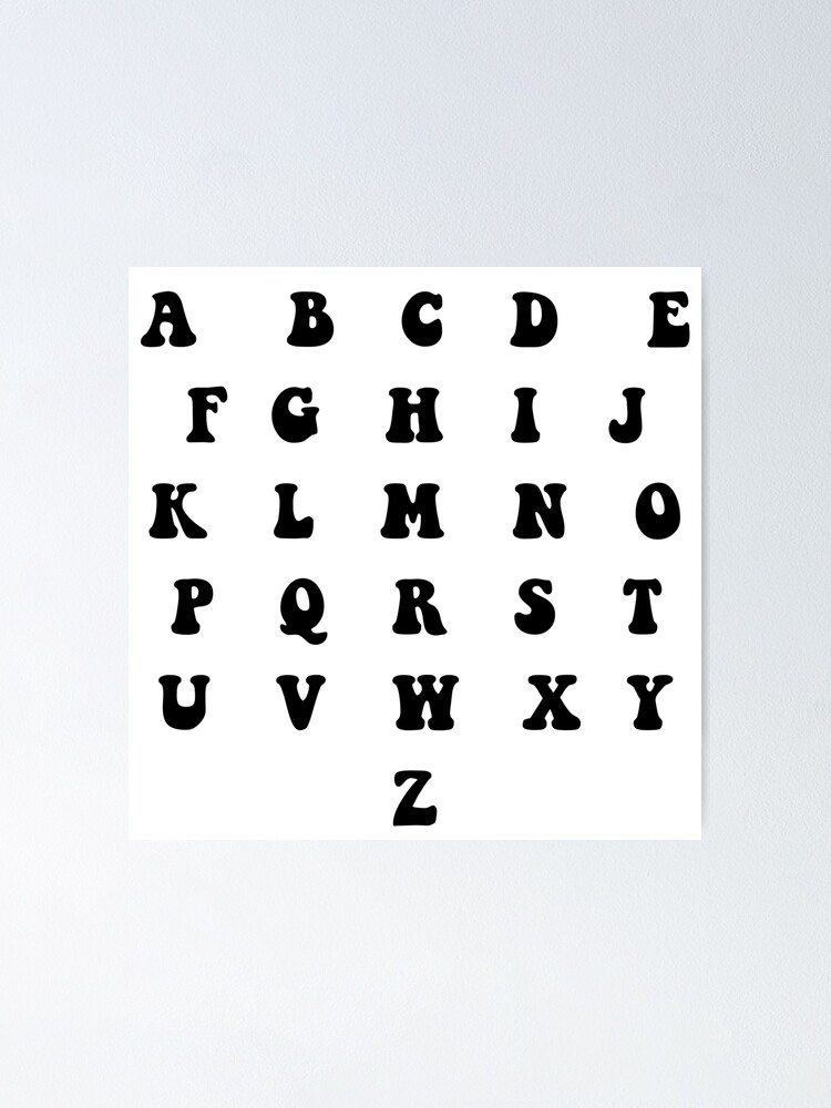 Alphabet: groovy font | Poster