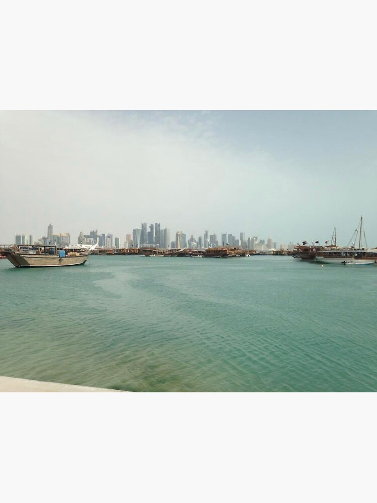 "Fishing boats in Doha, Qatar" Sticker for Sale by MooreDesigns