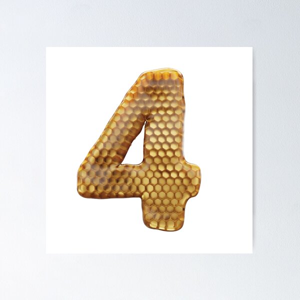 Item preview, 4 Number 3d Honey Numbers Font designed and sold by HelloFromAja.