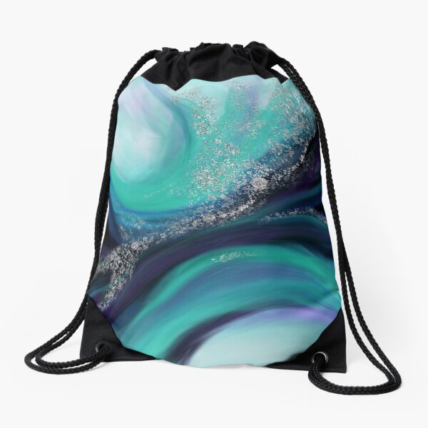 Arctic Azure I Drawstring Bag
