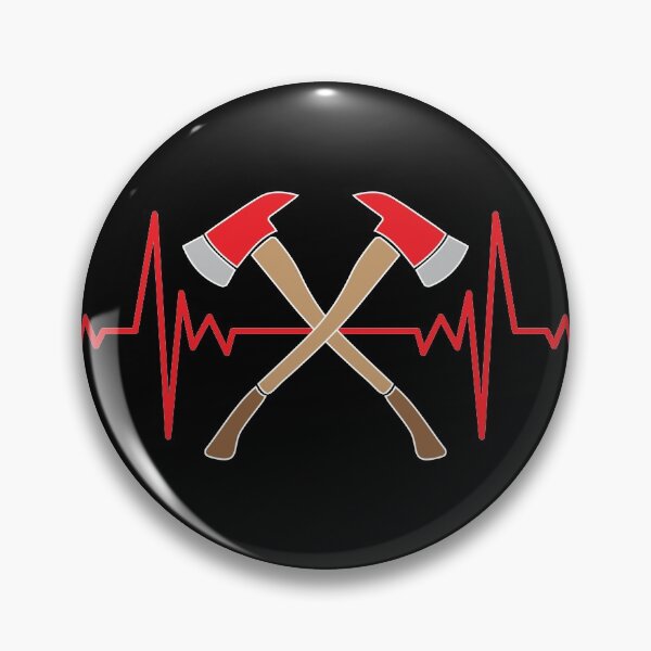 Item preview, Firefighter Heart Beat Cross Axe designed and sold by livegood.