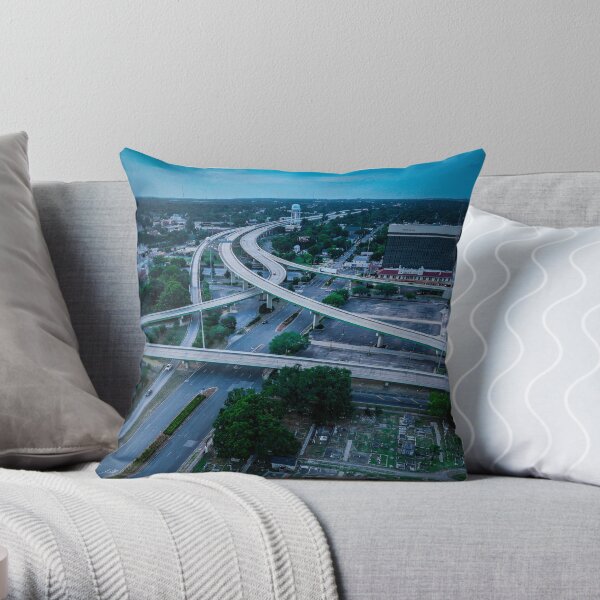 Downtown Graveyard Throw Pillow