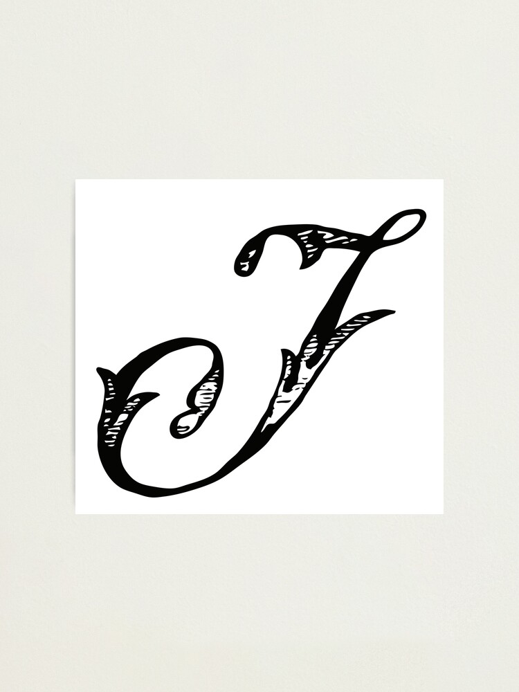 Vintage Stylish Black And White Monogram Letter J Photographic Print For Sale By Vintage Tm Redbubble