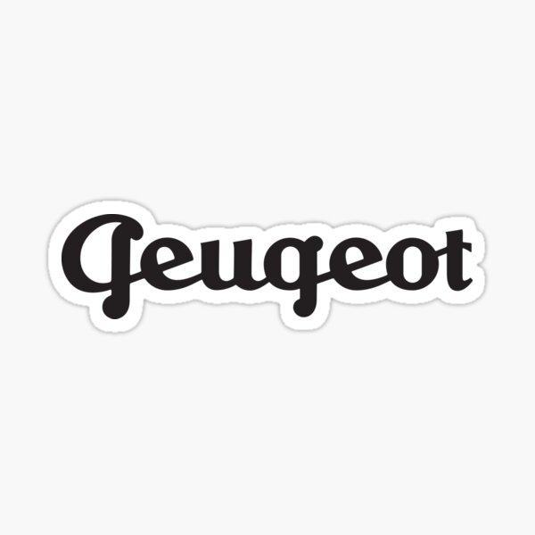 Emblema Peugeot vintage - automóvil, bicicleta retro y Tour de Francia - impresión en negro Pegatina