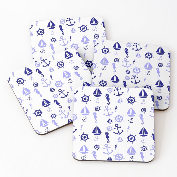 Item preview, Maritime pattern light blue dark blue designed and sold by ChrissiCreation.