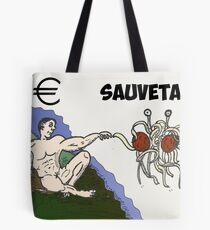 l'Euro Sauvetage comme l'homme et le monstre spaghetti volant Tote Bag