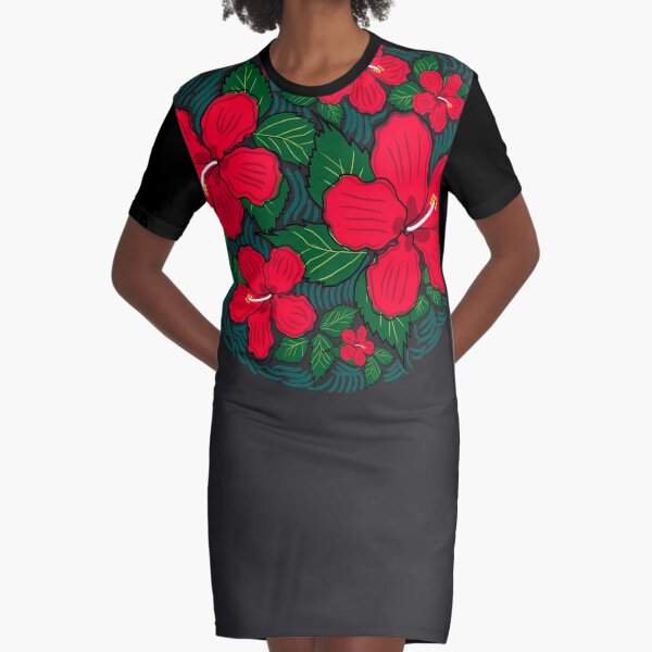 Gumamela Graphic T-Shirt Dress