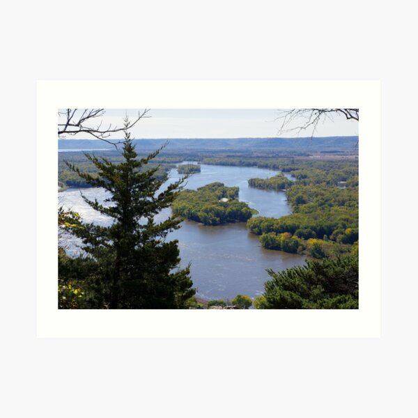 Upper Mississippi River, looking downriver from Buena Vista Park, Alma, WI Art Print