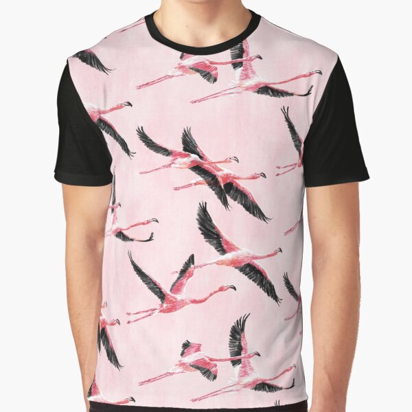 Flamingos in Flight Graphic T-Shirt