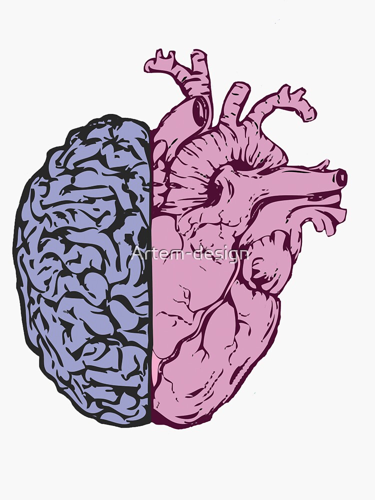  Awesome design showing half brain and half heart T