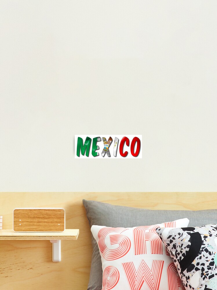 Mexico Word With Flag Texture Photographic Print for Sale by