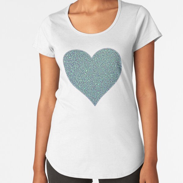 Macro Glitter Heart Premium Scoop T-Shirt