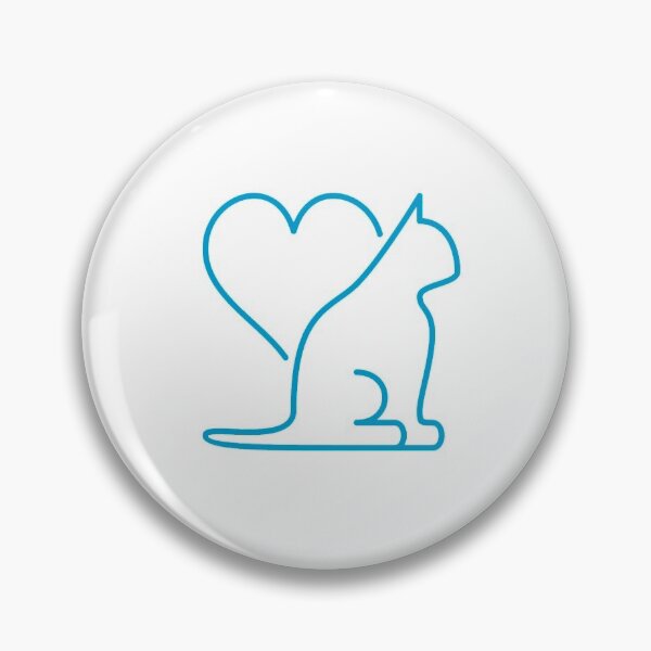 Item preview, Small Cute Cat Love Icon (blue on white) designed and sold by alderblight.