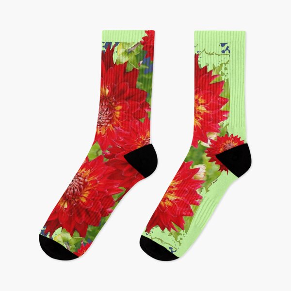 Item preview, HOLIDAY RED DAHLIAS GREEN GARDEN designed and sold by sharlesart.