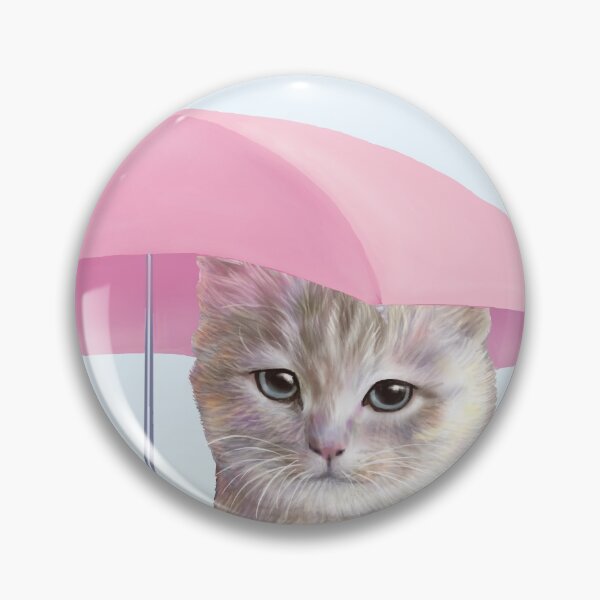 Item preview, cat with pink umbrella designed and sold by Lexthellamasart.