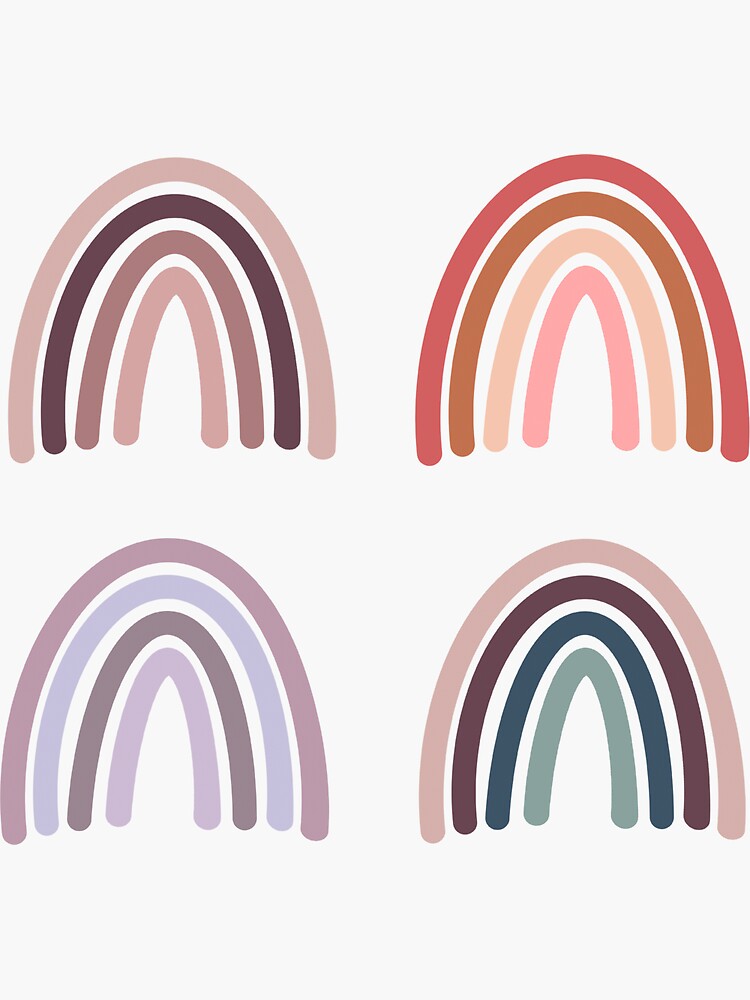 "Muted Multicolored Rainbow Pack" Sticker by kennaryannn Redbubble