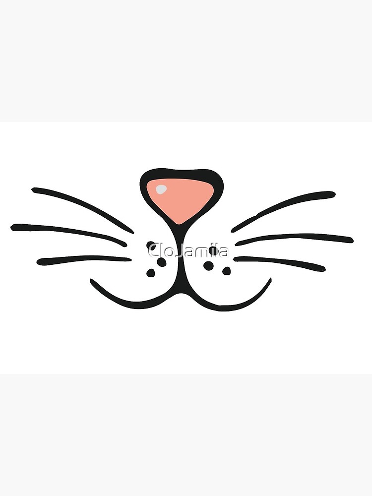 Funny angry cat face with a pink heart nose Vector Image