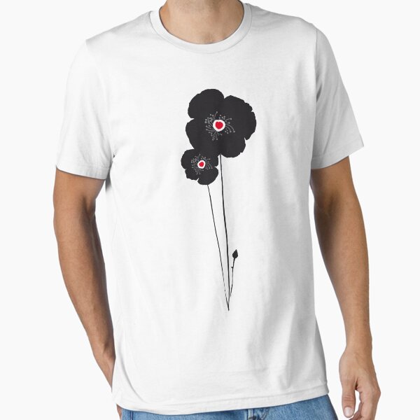 Black poppy / Coquelicot noir tee-shirt Essential T-Shirt