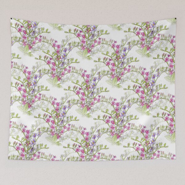 Item preview, Pink, Purple and White Freesia Flowers designed and sold by Clare Walker.