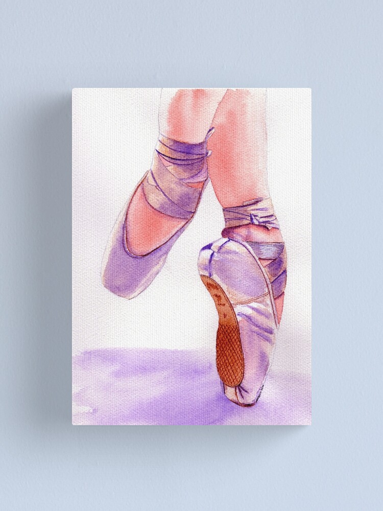 Ballet Pointe Shoes Watercolor Painting 