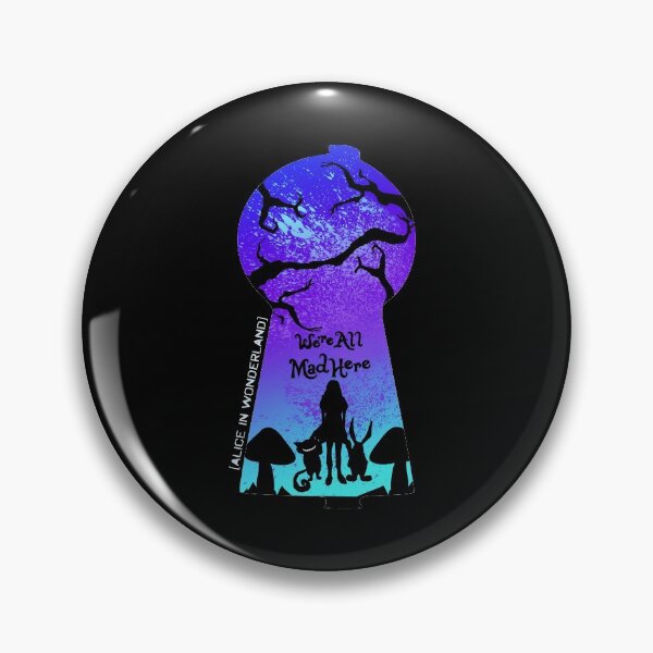 Item preview, We're All Mad Here - Alice Cheshire Cat White Rabbit Keyhole designed and sold by KoolMoDee.