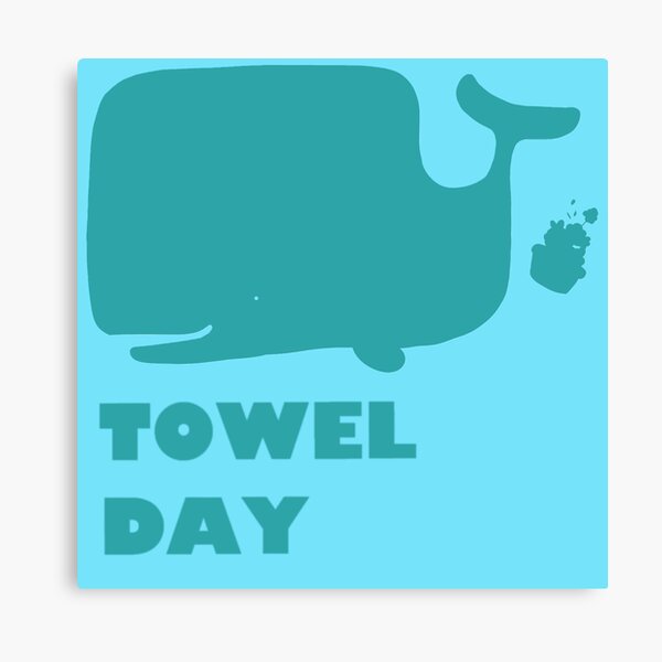 Towel Day Sperm Whale and Petunias Canvas Print