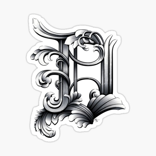 Baroque Rococo Detroit D Sticker