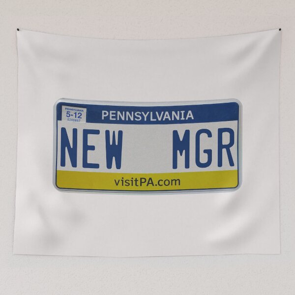 Item preview, NEW MGR - Creed Bratton New Manager License Plate designed and sold by ApparelFactory.