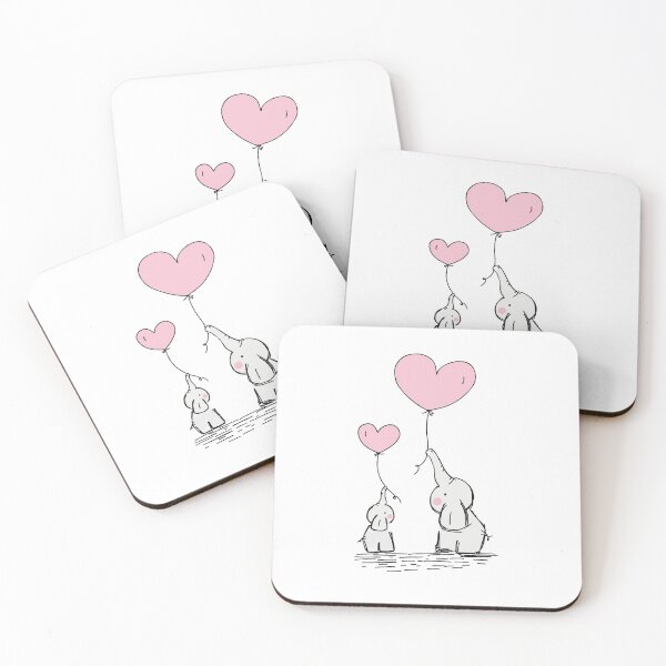 Item preview, Baby and parent elephant with heart designed and sold by jozefds.