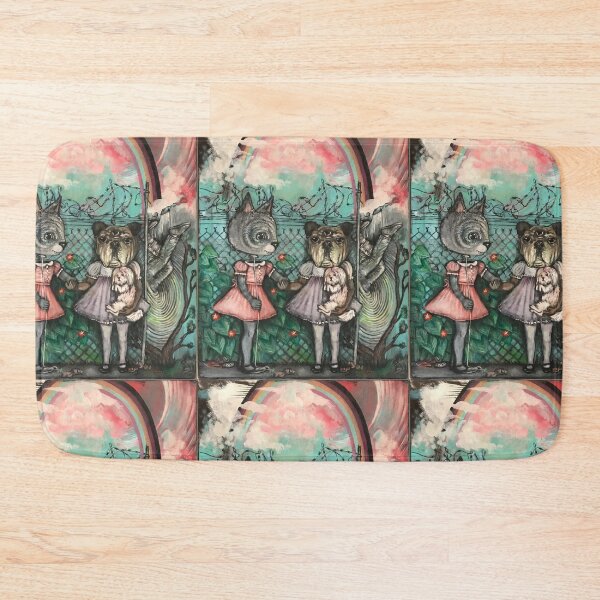 Item preview, Lowbrow Illustration Rainbow Cat Dog Fine Art designed and sold by Mutantland.