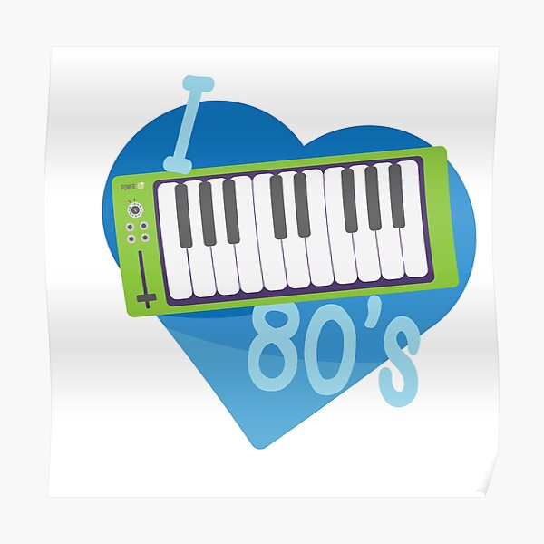 "I Heart 80's Synth Blue" Poster for Sale by BradCarpenter76 Redbubble