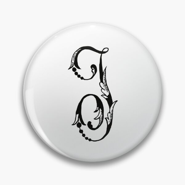 Item preview, Antique Black and White Monogram J designed and sold by Vintage-TM.