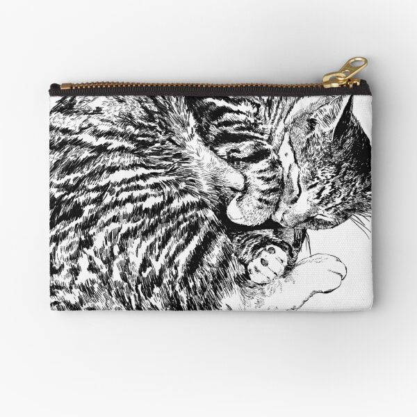 Illustrated Sleeping Cat Zipper Pouch