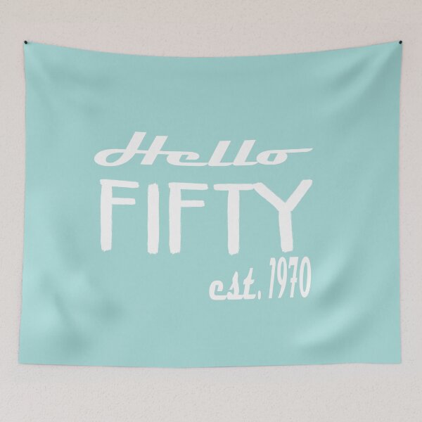 Item preview, Hello Fifty Est 1970: Funny Fiftieth 50th Birthday Gift Idea. designed and sold by cutitoutsir.