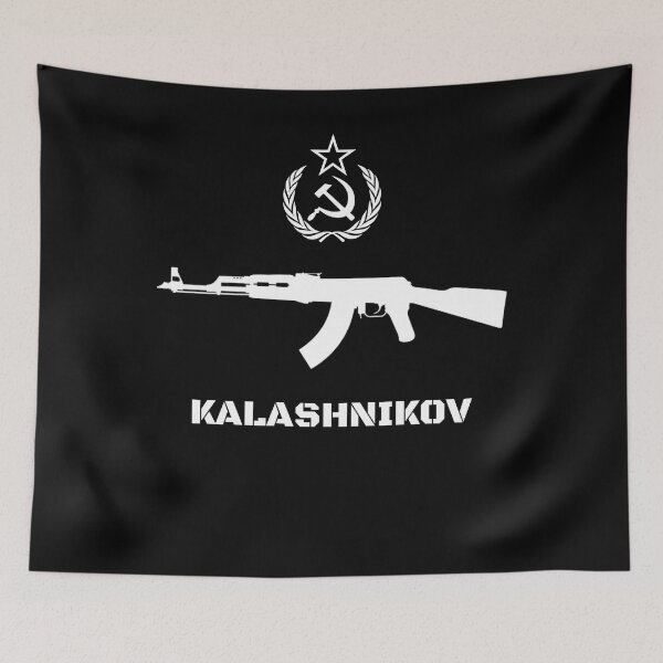 Item preview, Soviet Kalashnikov AK-47 Hammer & Sickle USSR Communism Retro CCCP Symbol designed and sold by TopTeeShop.