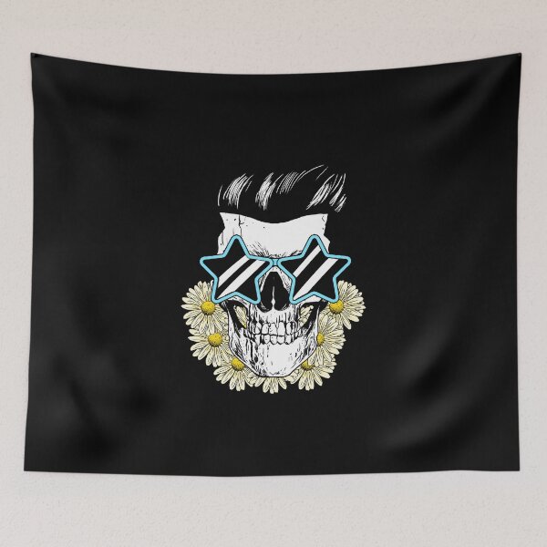 Item preview, Skull with Glasses and Flowers... designed and sold by nellylebrun.