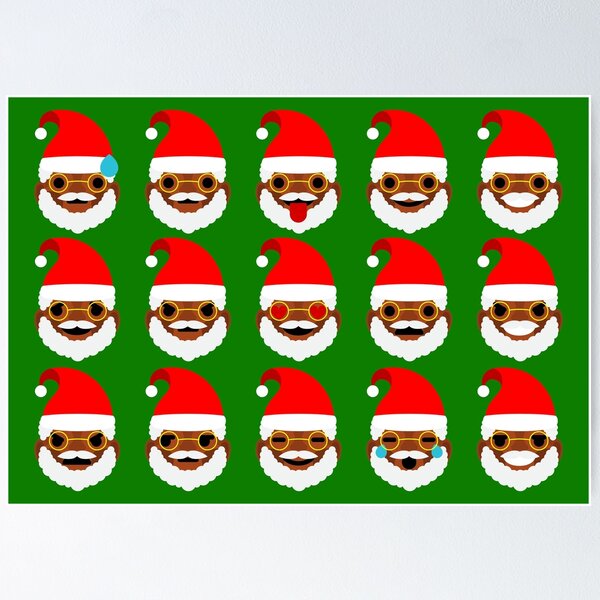 Item preview, african santa emoji emoticons designed and sold by Gossip Rag.