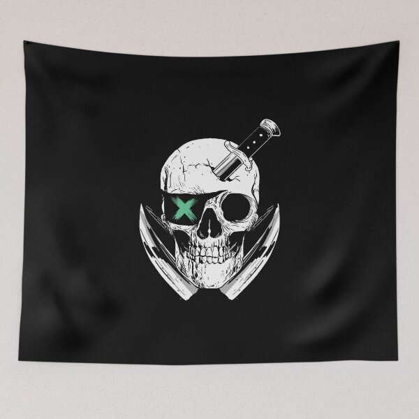 Item preview, Skull with knife designed and sold by nellylebrun.