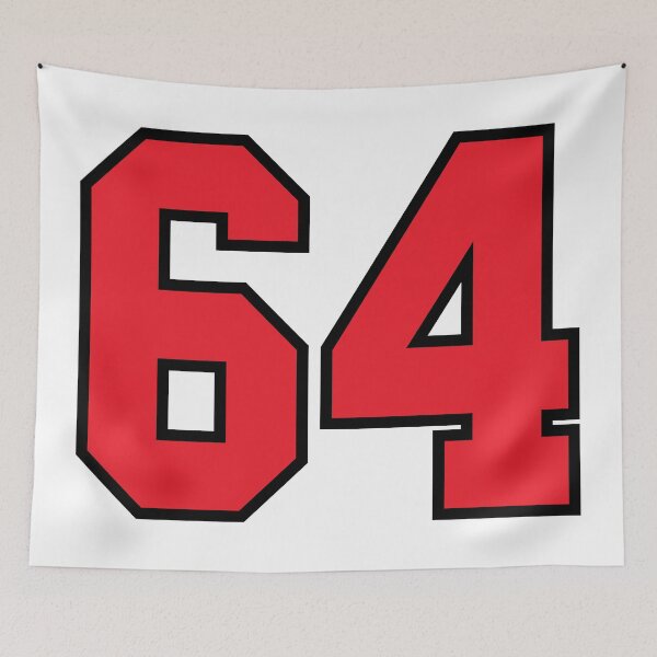 Item preview, 64 Sports Jersey Sixty Four Red Number Black designed and sold by infrontofyou.