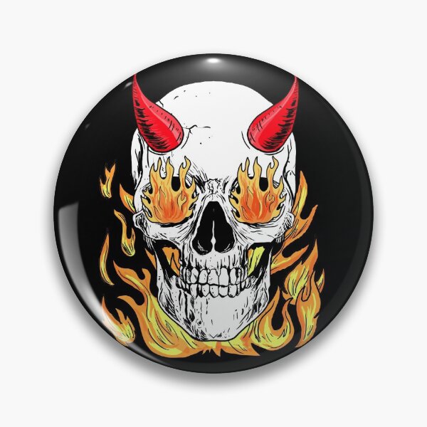 Item preview, Horned Skull in Flames designed and sold by nellylebrun.