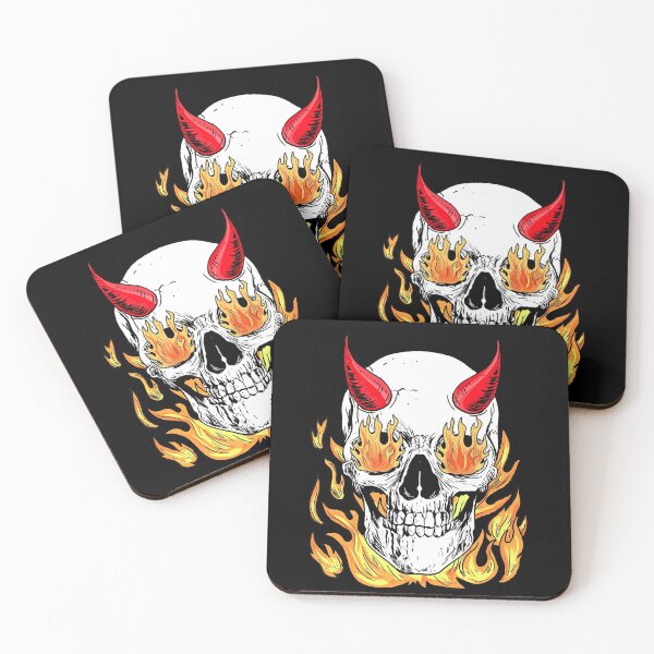 Item preview, Horned Skull in Flames designed and sold by nellylebrun.