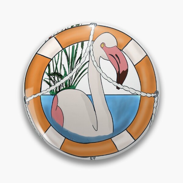 Item preview, Flamingo In Life Reserver designed and sold by DesignsBySaxton.