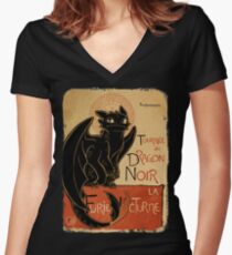 Le Dragon Noir Shirt mit V-Ausschnitt