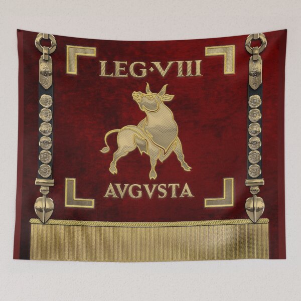 Item preview, Standard of the Augustus' Eighth Legion - Red Vexillum of Legio VIII Augusta designed and sold by Serge Averbukh Art Studio.