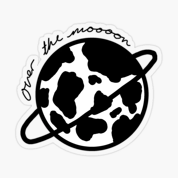 cow print planet Sticker for Sale by emlouisec13